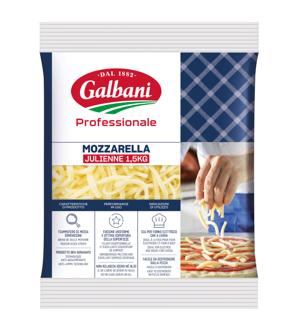 Mozzarella Julienne 4 x 1,5kg